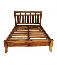 SOLID ROSEWOOD QUEEN BED - HEADBOARD, FOOTBOARD, SIDE RAILS, SLATS