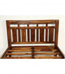 SOLID ROSEWOOD QUEEN BED - HEADBOARD, FOOTBOARD, SIDE RAILS, SLATS