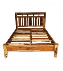 SOLID ROSEWOOD QUEEN BED - HEADBOARD, FOOTBOARD, SIDE RAILS, SLATS