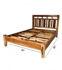 SOLID ROSEWOOD QUEEN BED - HEADBOARD, FOOTBOARD, SIDE RAILS, SLATS