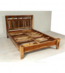 SOLID ROSEWOOD QUEEN BED - HEADBOARD, FOOTBOARD, SIDE RAILS, SLATS