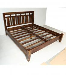 SOLID ROSEWOOD KING BED - HEADBOARD, FOOTBOARD, SIDE RAILS, SLATS