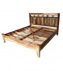 SOLID ROSEWOOD KING BED - HEADBOARD, FOOTBOARD, SIDE RAILS, SLATS