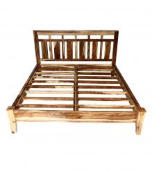 SOLID ROSEWOOD KING BED - HEADBOARD, FOOTBOARD, SIDE RAILS, SLATS