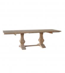SOLID WOOD PEDESTAL EXTENSION DINING TABLE