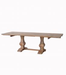 SOLID WOOD PEDESTAL EXTENSION DINING TABLE