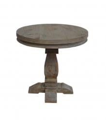 SOLID WOOD ROUND PEDESTAL END TABLE