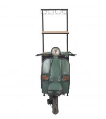 SOLID WOOD & IRON SCOOTER WINE RACK