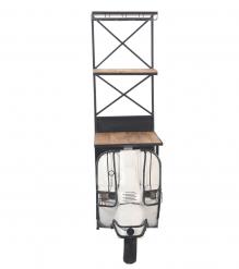 SOLID WOOD & IRON SCOOTER WINE RACK