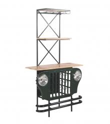 SOLID WOOD & IRON JEEP INSPIRED WINE RACK