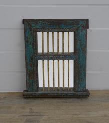 SOLID RECLAIMED WOOD MIRROR W/ IRON BARS