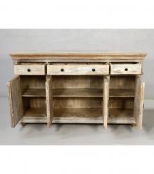 SOLID RECLAIMED TEAK WOOD CABINET SIDEBOARD W/ 3 DRAWERS & 4 DOORS