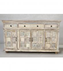 SOLID RECLAIMED TEAK WOOD SIDEBOARD CABINET CONSOLE W/ 4 DOORS & 4 DRAWERS