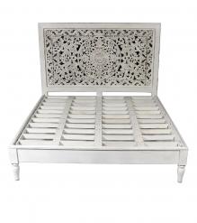 WOODEN PAINTED CARVED BED