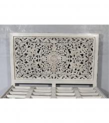 WOODEN PAINTED CARVED BED