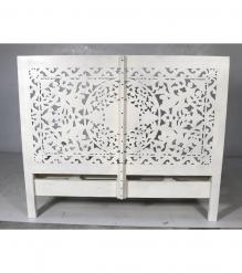 WOODEN PAINTED CARVED BED