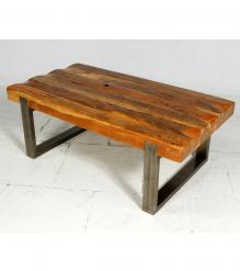 SUPER THICK RECLAIMED TEAK & IRON COFFEE TABLE