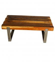 SUPER THICK RECLAIMED TEAK & IRON COFFEE TABLE
