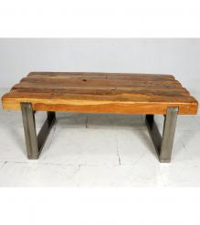 SUPER THICK RECLAIMED TEAK & IRON COFFEE TABLE