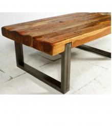 SUPER THICK RECLAIMED TEAK & IRON COFFEE TABLE