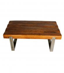 SUPER THICK RECLAIMED TEAK & IRON COFFEE TABLE