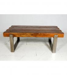 SUPER THICK RECLAIMED TEAK & IRON COFFEE TABLE