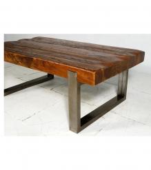 SUPER THICK RECLAIMED TEAK & IRON COFFEE TABLE