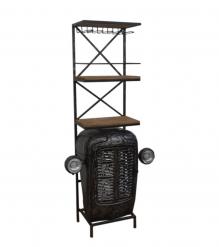 SOLID IRON & WOOD TRACTOR BAR COUNTER + SHELF