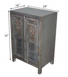HAND CARVED SOLID WOOD CABINET
