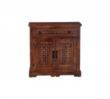 CARVED WOOD SIDEBOARD W/ 2 DOORS & 1 DRAWER