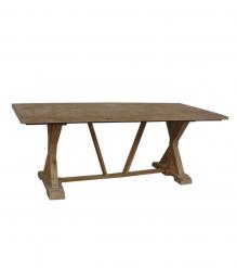 SOLID WOOD X BASE TRESTLE DINING TABLE