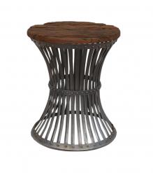 SOLID WOOD & IRON END TABLE
