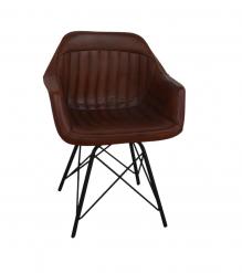 FULL HIDE LEATHER & METAL CHAIR