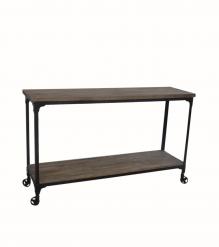 SOLID WOOD & IRON CONSOLE TABLE