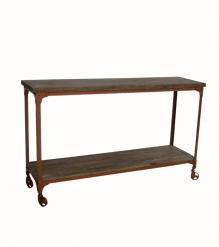 SOLID WOOD & IRON CONSOLE TABLE