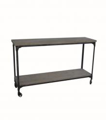 SOLID WOOD & IRON CONSOLE TABLE