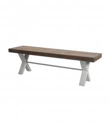 DECORATIVE WOOD & METAL BENCH