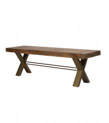 DECORATIVE WOOD & METAL BENCH