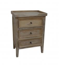 SOLID WOOD 3 DRAWER NIGHTSTAND END TABLE