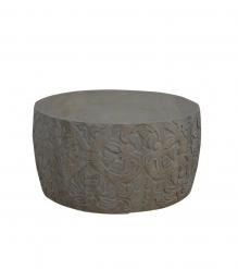 HAND CARVED SOLID WOOD ROUND COFFEE TABLE