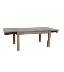 EXTENDABLE SOLID WOOD DINING TABLE W/ SELF-STORING EXTENSIONS