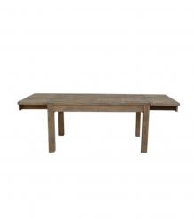 EXTENDABLE SOLID WOOD DINING TABLE W/ SELF-STORING EXTENSIONS