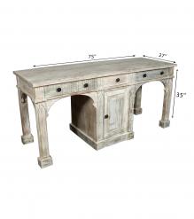SOLID RECLAIMED WOOD COUNTER HEIGHT WORK + STUDY STATION