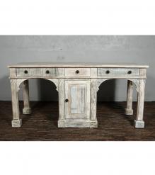 SOLID RECLAIMED WOOD COUNTER HEIGHT WORK + STUDY STATION