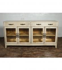 SOLID WOOD & GLASS SIDEBOARD CABINET