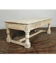 HAND CARVED SOLID WOOD COFFEE TABLE