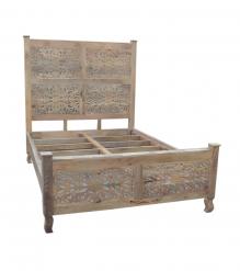 HAND CARVED SOLID WOOD Queen bed