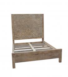 HAND CARVED SOLID WOOD Queen bed