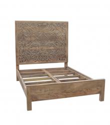 HAND CARVED SOLID WOOD Queen bed