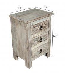 SOLID RECLAIMED TEAK WOOD END TABLE NIGHTSTAND